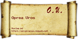 Oprea Uros névjegykártya